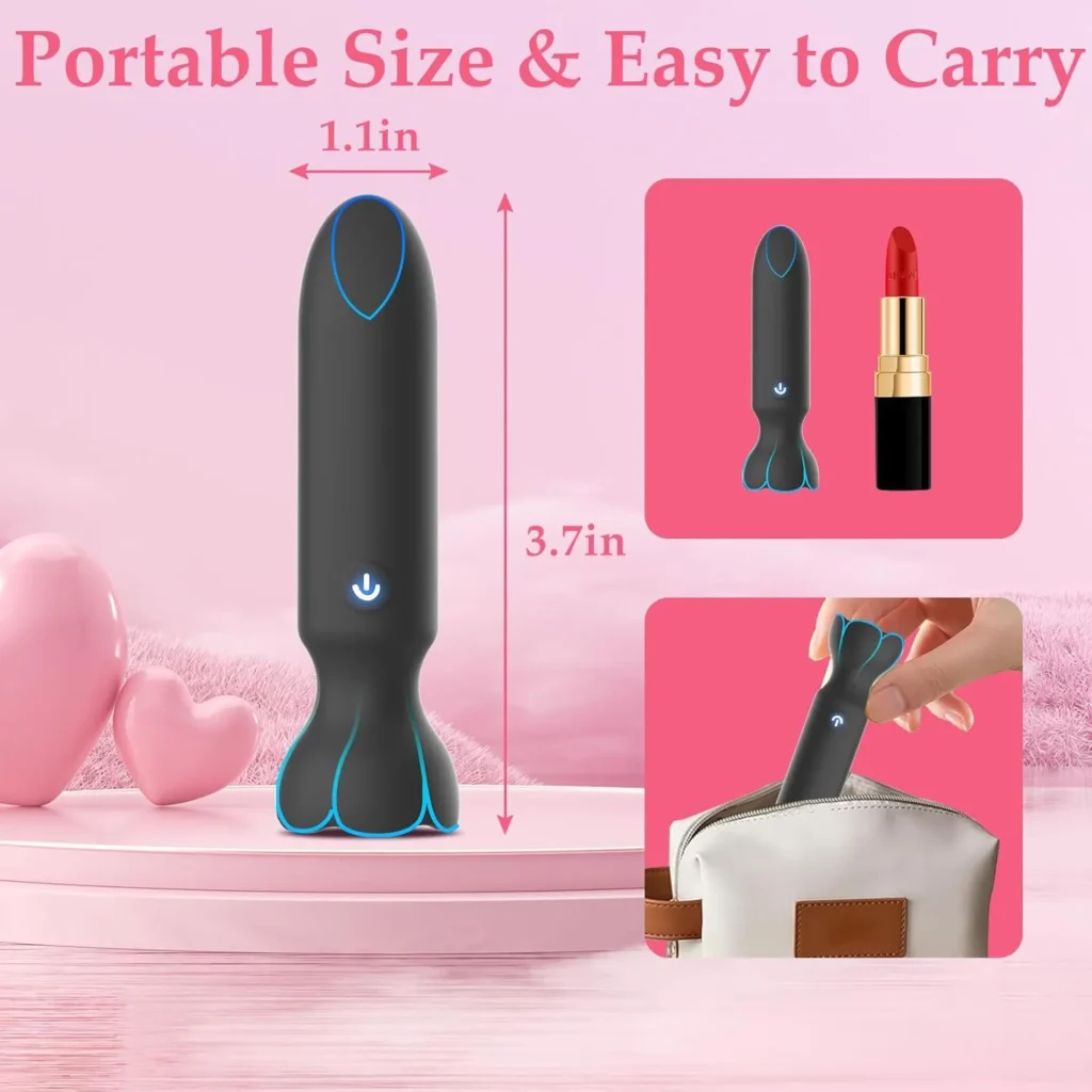Mini Vibromasseur Bullet – 9 Modes, App Contrôle, Discret (Rose)
