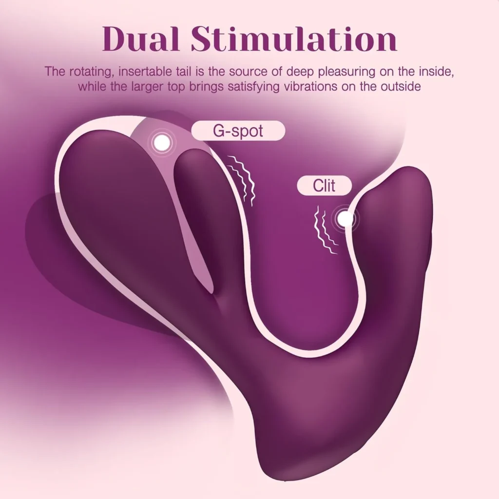 Vibromasseur portable point G & clitoris à rotation