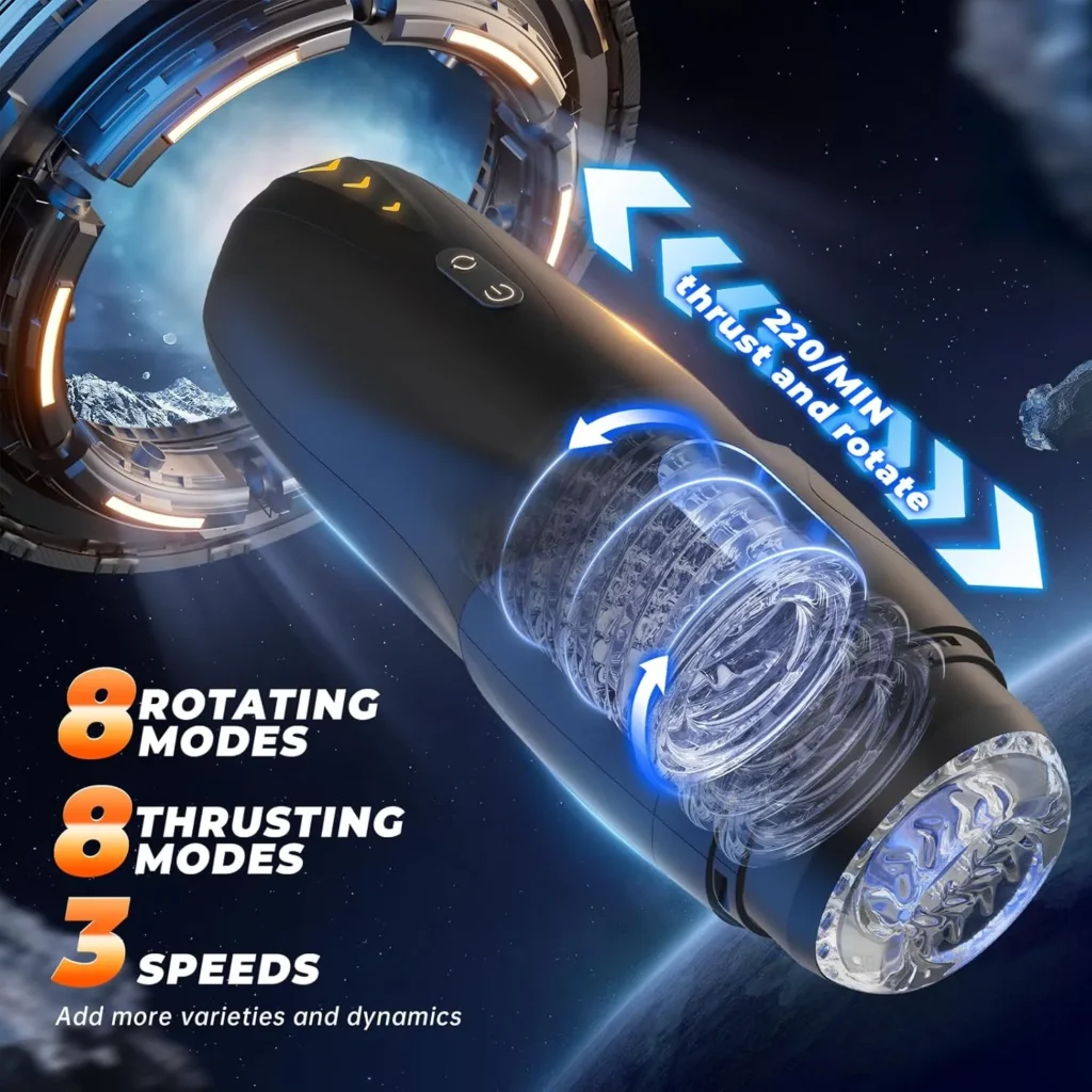 Masturbateur homme - 8 modes de vibration, manchon 3D réaliste