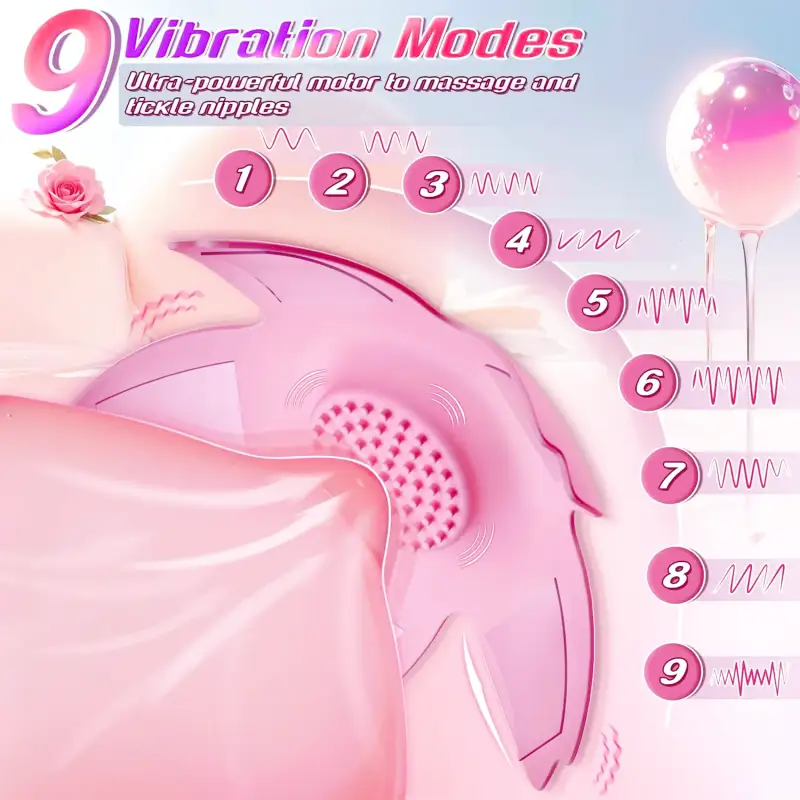 Stimulateur Seins Télécommandé – 9 Modes pour Plaisir Féminin