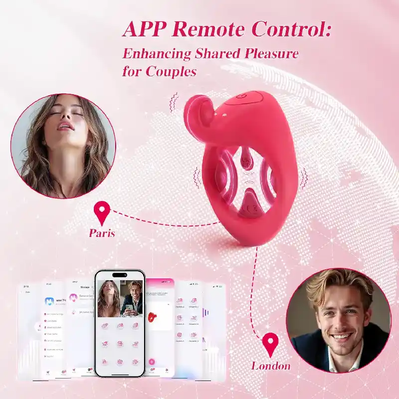 Anneau Vibrant avec Télécommande App pour Couples Adultes