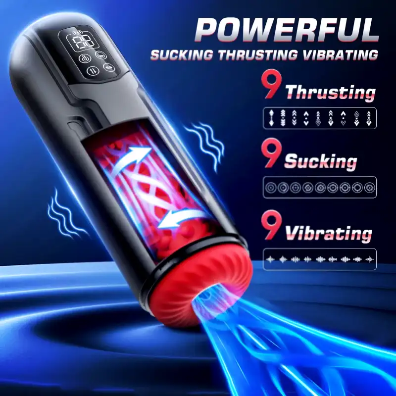 Masturbateur Homme avec 9 Modes de Succion et Vibration