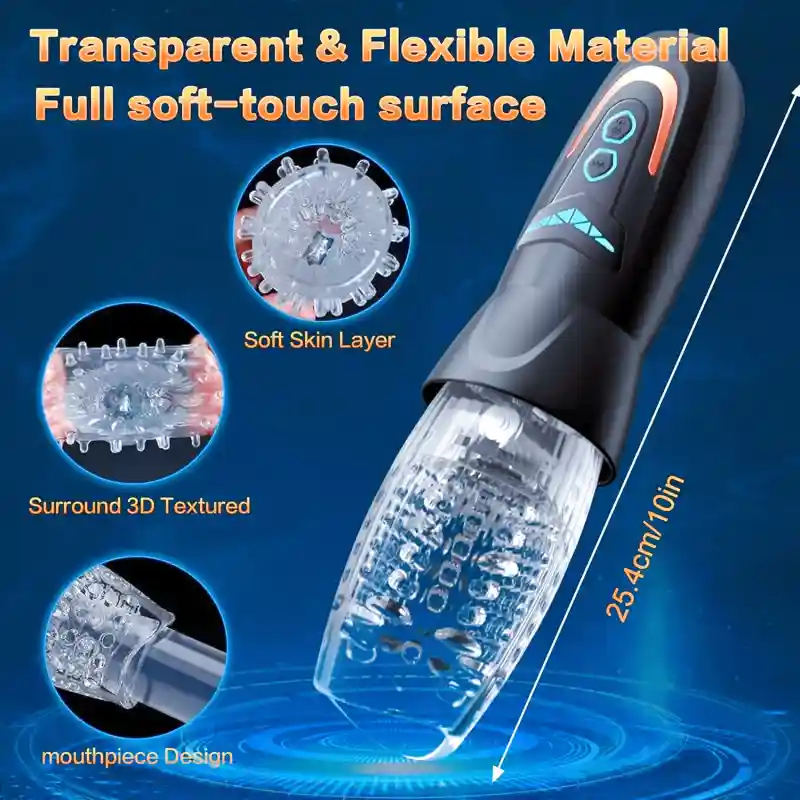 Masturbateur Automatique avec Vibration, Poussée & Rotation