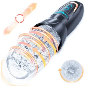 Masturbateur Automatique avec Vibration, Poussée & Rotation