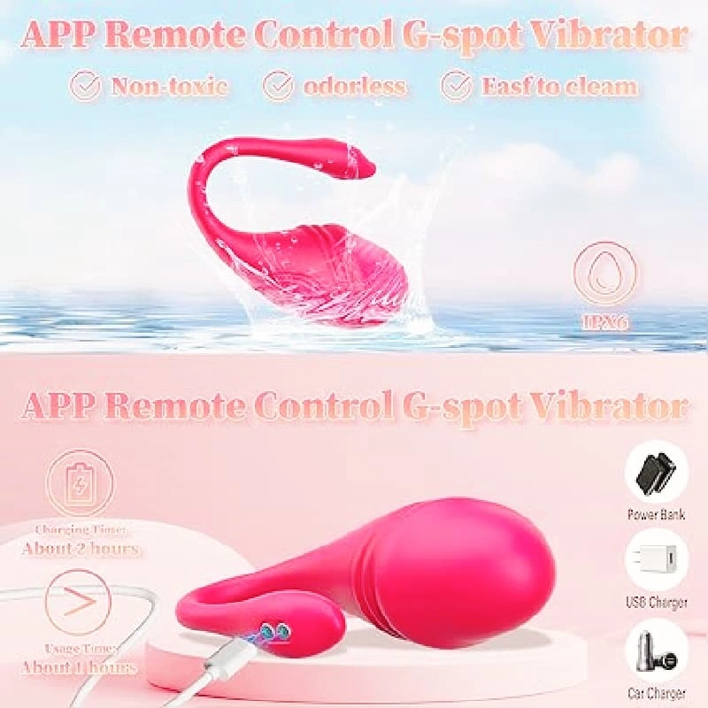 Vibromasseur Femme avec App – 9 Modes Clitoris et Couple