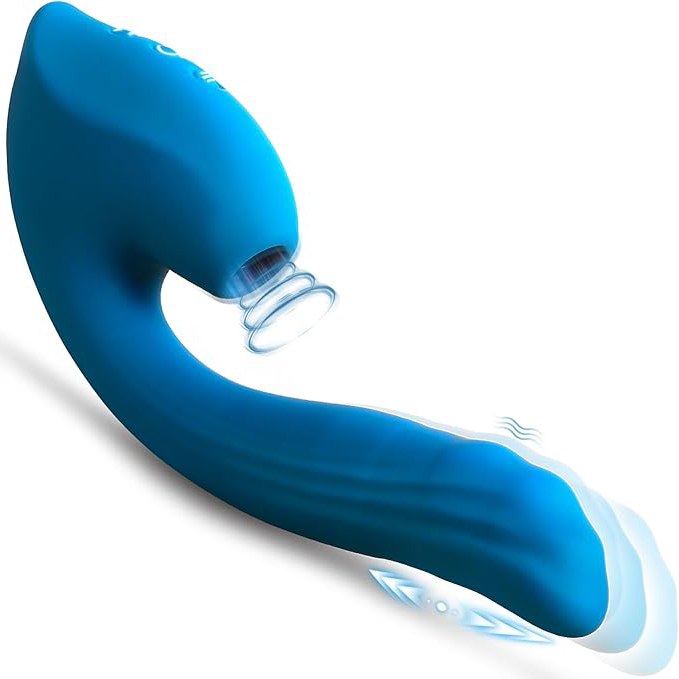 Vibromasseur à double stimulation avec aspiration