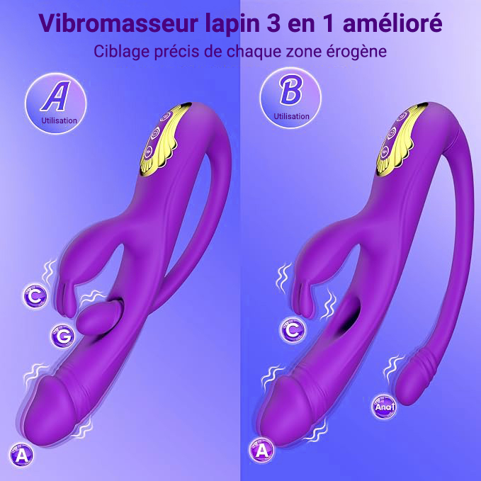 Vibromasseur Rabbit multipoint – Stimulateur flexible pour point G et stimulation externe – Image 2
