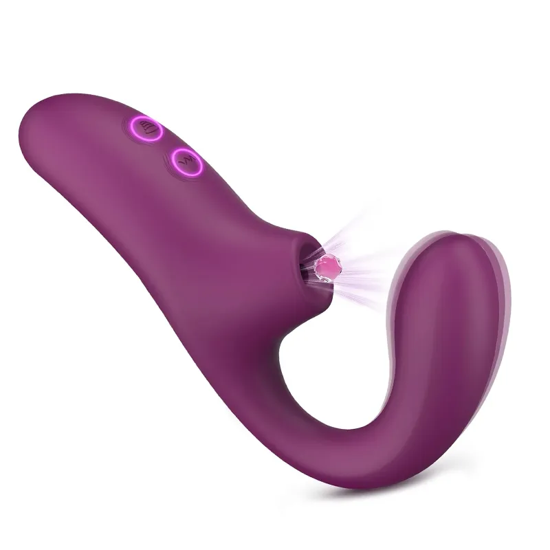 Masseur vibrant incurvé à double stimulation